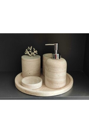 Traverten Mermer 5'li Banyo Seti 00102 - Polen Stone