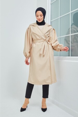 Trenchcoat mit Ballonärmeln und Gürtel - 4