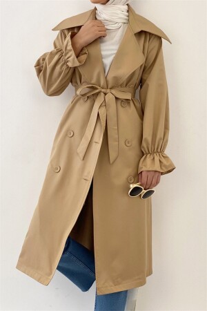 Trenchcoat mit Gürtel – Beige - 3