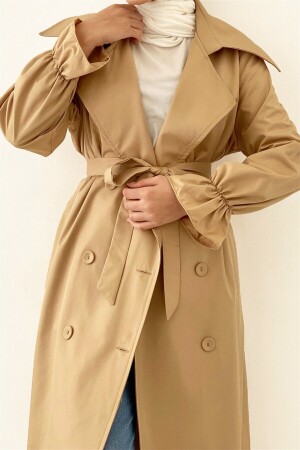 Trenchcoat mit Gürtel – Beige - 4