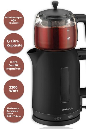 Trendcamelia 2200 Watt Bpa-freier Teebereiter und Wasserkocher mit Glasteekanne - 3