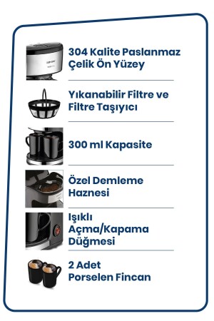 Trendcoffee Çift Kupalı 3 Dakikada Demleyen Filtre Kahve Makinası IN-6108 - 5