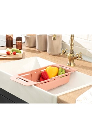 Trendy Plastik Ayarlanabilir Lavabo Süzgeci Süzgeç 48x19x8 cm Koyu Pembe TYC00213972873 - 2