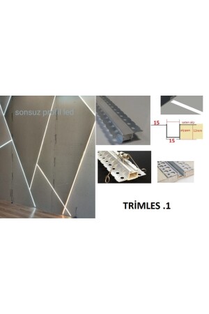 Trimles. 1 versteckte Ohr-LED-Profilleiste. eins - 2