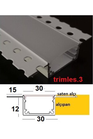 Trimles. 3 versenkte Zierleisten mit verstecktem Ohr-LED-Profil. 3 - 1