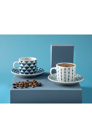 Trin Porzellan-Set mit 2 Kaffeetassen, 80 ml, Dunkelblau, 10035831 - 2