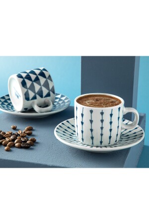 Trin Porzellan-Set mit 2 Kaffeetassen, 80 ml, Dunkelblau, 10035831 - 4