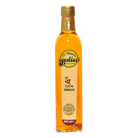Trinkbarer Traubenessig in Glasflasche mit natürlicher Fermentation, ohne Zusatzstoffe, 500 ml - 2