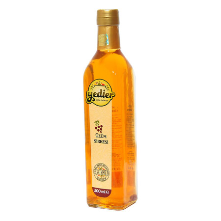 Trinkbarer Traubenessig in Glasflasche mit natürlicher Fermentation, ohne Zusatzstoffe, 500 ml - 3