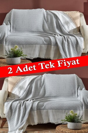 Trio Ikili Set Kızılcabölük Dokuma Koltuk Örtüsü Seti 170x210cm - 2