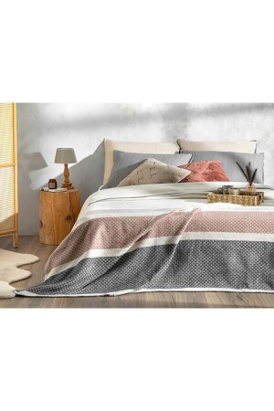 Triple Stripe Scotch Doppeldecke 200x220 cm Braun-Anthrazit 10036800 - English Home