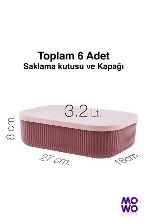 Trove 6 Adet 3.2 Lt (mürdüm) Mutfak Saklama Kabı MOWO-01-332-6M - 3