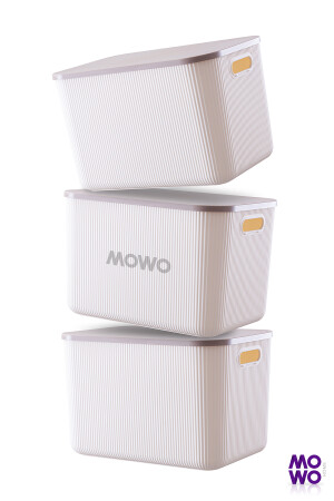Trove Weiße Mehrzweck-Organizer-Box mit Deckel, 21 l, dekorative Aufbewahrungsbox MOWO-01-343-3 - 2