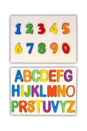 Tt Türktoys Holzpuzzle Alphabet + Zahlenblock-Set 400543 - 2