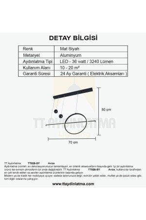 Tt026-sy Mat Siyah ( Gün Işığı ) Led Avize TT026-SY-GNR - 4