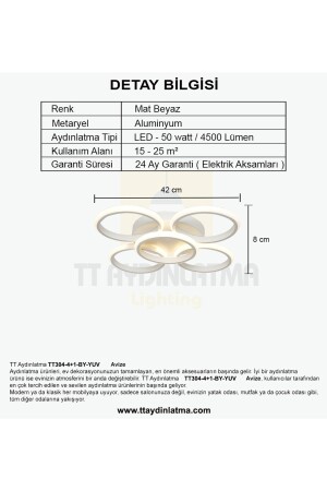 Tt304-4-1-by Yuvarlak Mat Beyaz 5 Li ( Gün Işığı ) Led Avize TT304-4-1-BY-GNR - 4