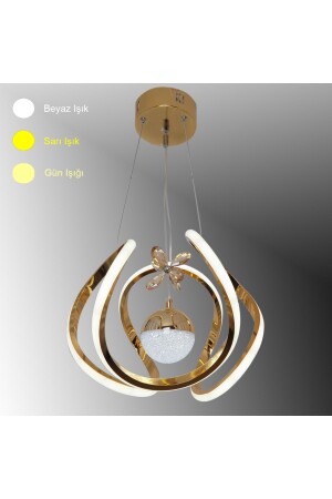 TT306-TPL-SR TT Lighting Curve-Modell, gelb beschichteter Einzel-LED-Kronleuchter mit 3 Farbmodulen - 1