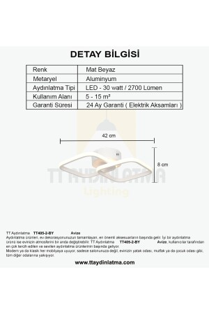 Tt405-2-by Mat Beyaz 2 Li Kare ( Sarı Işık ) Led Avize TT405-2-BY-SRR - 5