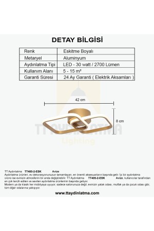 Tt405-2-esk Eskitme Boyalı 2 Li Kare 3 Renk Işık Modüllü Led Avize TT405-2-ESK-3RN - 7