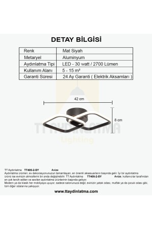 Tt405-2-sy Mat Siyah 2 Li Kare ( Gün Işığı ) Led Avize TT405-2-SY-GNR - 6