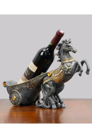 منز ديكورومي حصان تمثيل زجاجة حامل شراب رف - Tual Hobi Sanat