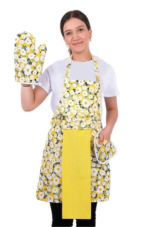 Tulipa Havlulu Mutfak Önlüğü Fırın Eldiveni Ve Tutacak - Sevilya