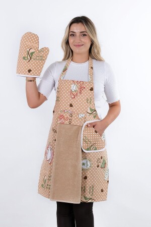 Tulipa Küchenschürze mit Handtuch, Ofenhandschuhen und Topflappen - Sevilya