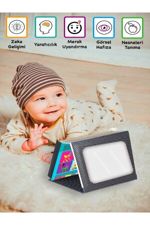 Tummy Time First Intelligence-Karten mit Spiegel und sicherem Babyspiegel – Lernkarten - 8