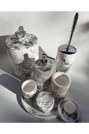 مقعد الحمام من قاعدة المدن، وعلبة القمامة، فرشاة المرحاض، مُساعد الصابون السائل، مُساعد الصابون الصلب، مُس - Ture Concept