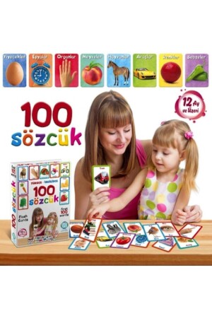 Türkçe Ilk 50-100 Bebek Eğitim Kelime Sözcük Kartı Oyun erdemshop kitap evi - 2