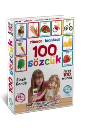 Türkçe - Ingilizce 100 Sözcük Bebek Eğitim Kelime Sözcük Kartı Oyunu Flash Cards WB-FCS-100 - 3