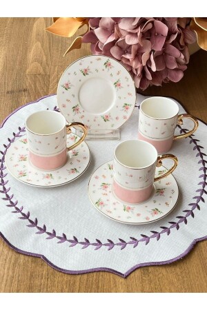 Türkische Kaffeetasse Rosa 12 Stück für 6 Personen POR101426 - 1