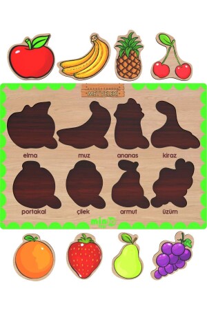 Türkisches Nutztier aus Holz. +Waldtier. -fruits-numbers 4er-Set Lern-Tutorial-Puzzle - 6