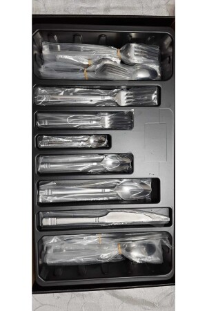 Türkises 72-teiliges Löffel-Gabel-Messer-Set für 12 Personen 433 - 5