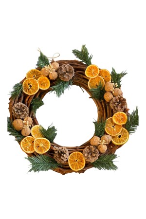 Türschmuck – Wanddekoration – Schreibtischkranz Orange 30 cm Silvester-Weihnachtsfeier? - 1