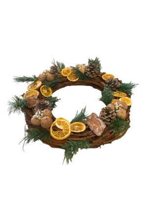 Türschmuck – Wanddekoration – Schreibtischkranz Orange 30 cm Silvester-Weihnachtsfeier? - 2