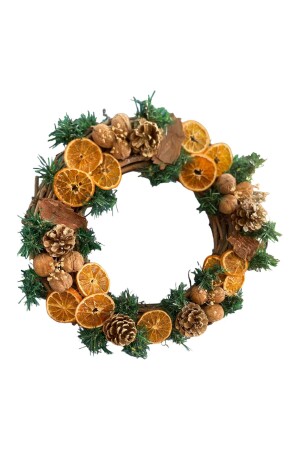 Türschmuck – Wanddekoration – Schreibtischkranz Orange 30 cm Silvester-Weihnachtsfeier? - 3