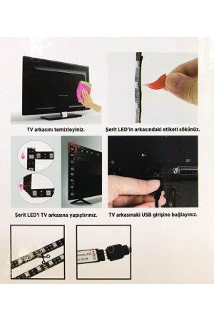 Tv Arkası Usb Rgb Şerit Led Ct-4566 Kumanda İle Kontrol TYC00192497857 - 4