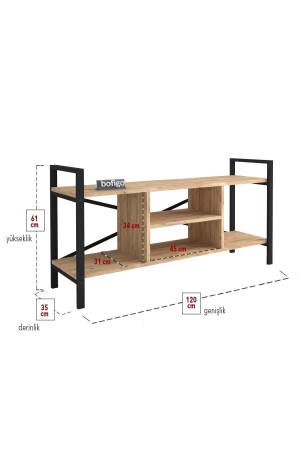 Tv Sehpası Raflı Tv Ünitesi Televizyon Sehpası Çam bfg-tv-01 - 6