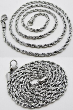 Twist Rope Herren-Stahlkettenhalskette b028k - 8