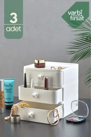 مكنسة مجوهرات و مكياج و مستحضرات التجميل المرتبطة بالجوازة المرتبطة بمكتب المكتب المرتبطة بالمكتب -بيضاء TYC00680218 - Varbifırsat