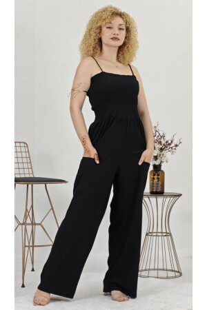 ÜBERGRÖSSE JUMPSUIT AUS BURUMCUK-STOFF MIT RIEMENTASCHE - 1