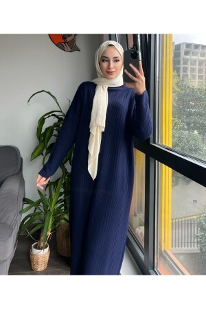 Übergroßes, locker geschnittenes Hijab-Kleid mit halbem Rollkragen aus Cord und Strickwaren, Größe 38–44 8S2GTQ8S - 2