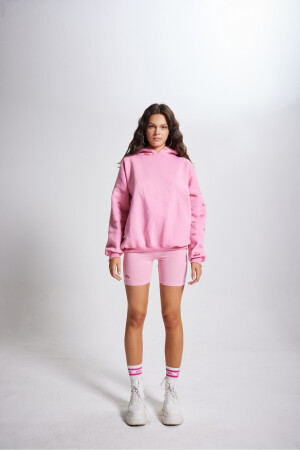 Übergroßes Unisex-Augen-Sweatshirt mit Kapuze in Rosa HLEYESWEAT - 7