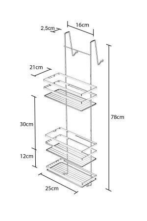 ÜÇ KATLI ASMALI BANYO DUŞ RAFI MAT SİYAH LM580 11.LM.580.03 - 5