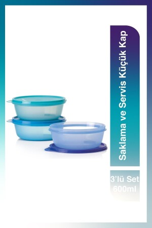 MNZ-Üç Şekerpare 600 ml * 3 ألوان زرقاء خضراء خضراء زرقاء مظلمة Tup222 - Tupperware