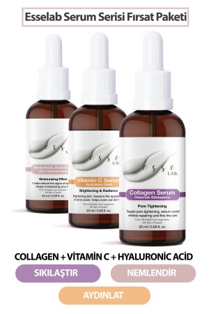 Üçlü Serum Paketi - ( Kolajen - Hyaluronic Acid - Vitamin C ) - 2