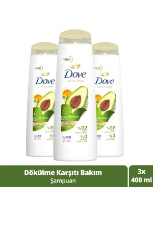 Ultra Care Saç Bakım Şampuanı Dökülme Karşıtı Bakım Avokado Özü 400 ml X3 Adet SET.UNİ.2819 - 2