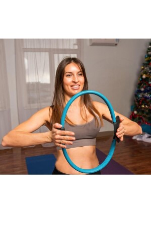 Ultra langlebiger 38 cm unzerbrechlicher Pilates-Kreis für Übungen, Yoga-Kreis, Pilates-Ring mit Schwamm - 1