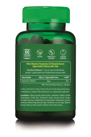 Ultra Vitamin D Gummies 1000ıu 50 Vegan Gummies - 5